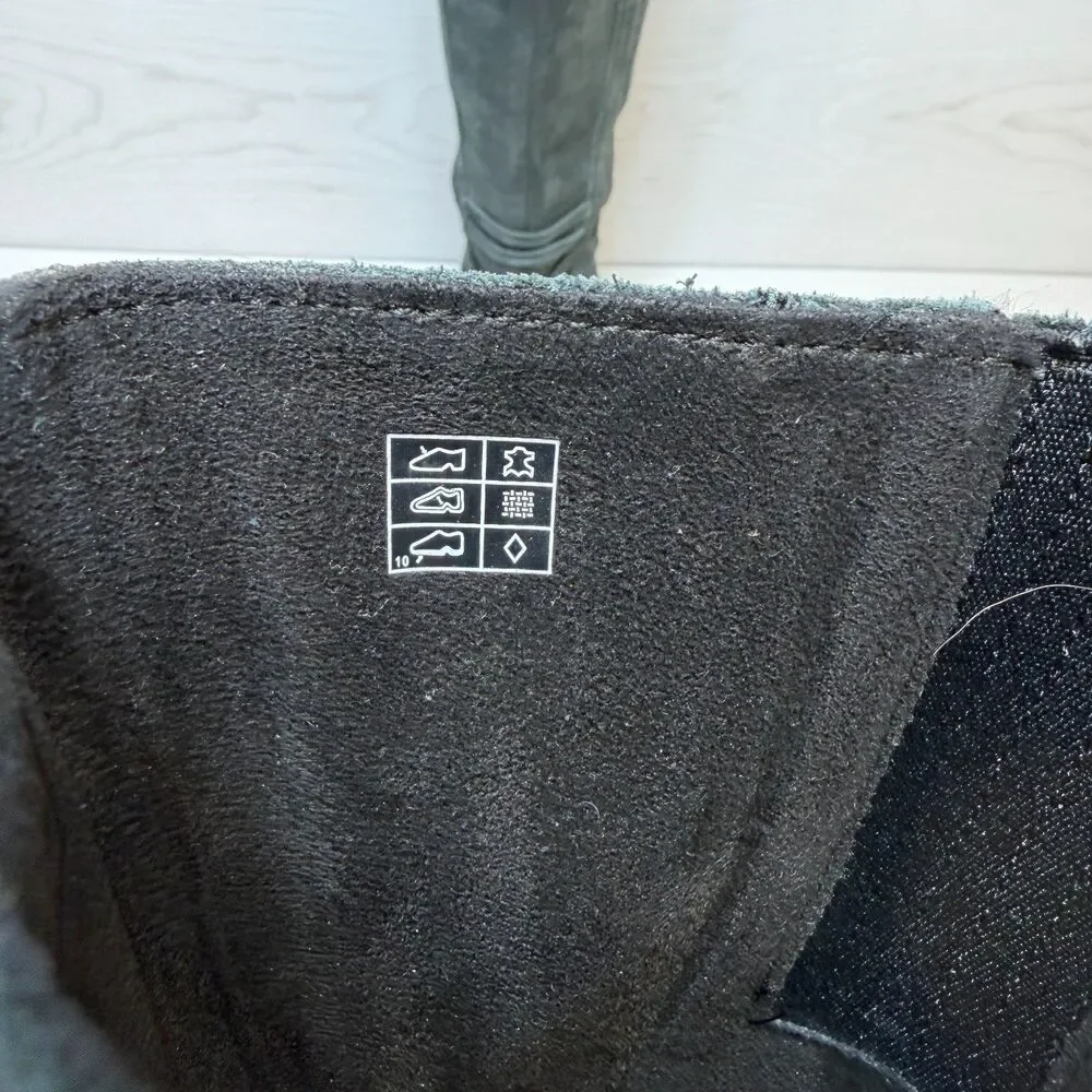 KEEN Zurich High Boot Womens Size 8.5 Black Leather Wedge Heel Mid Calf Side Zip